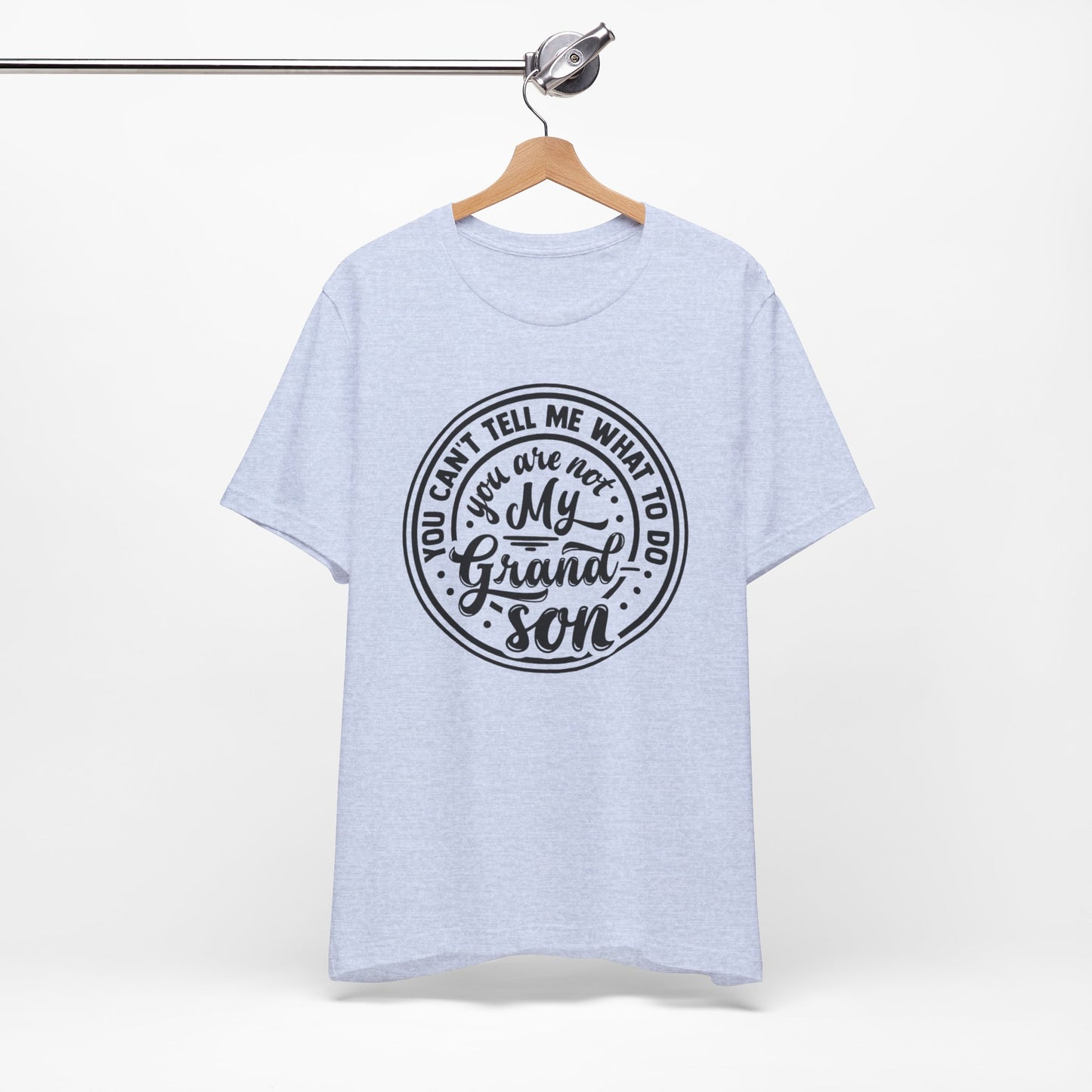 My Grandson Says, Unisex Jersey Tee, Funny Grandson Shirt, Gift for Grandpa, Family Reunion Tee, Kids' Humor Tee, Birthday Gift