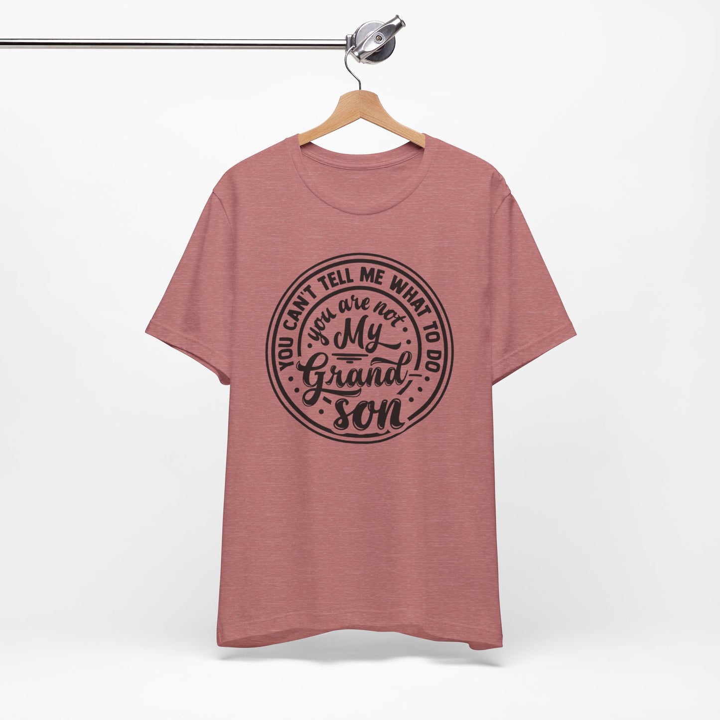 My Grandson Says, Unisex Jersey Tee, Funny Grandson Shirt, Gift for Grandpa, Family Reunion Tee, Kids' Humor Tee, Birthday Gift