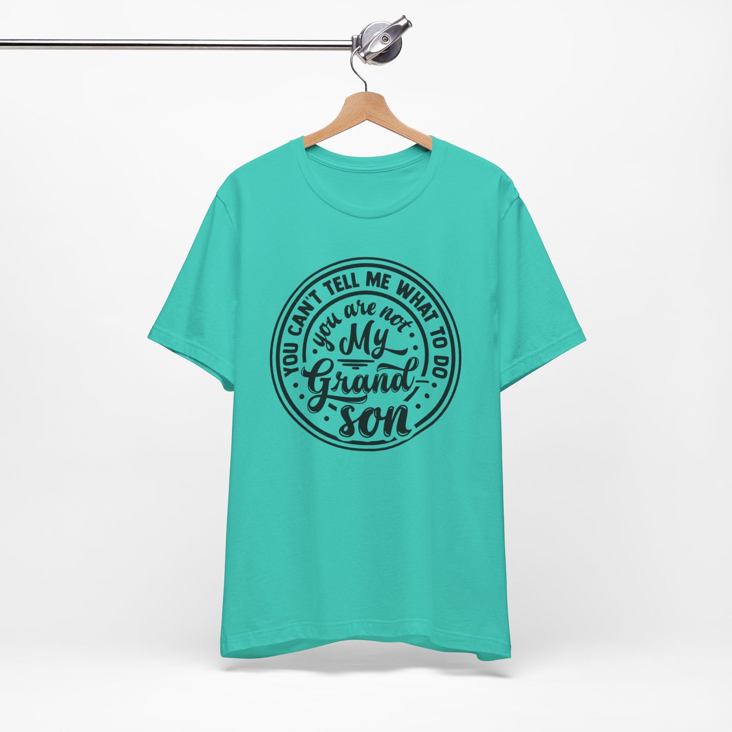 My Grandson Says, Unisex Jersey Tee, Funny Grandson Shirt, Gift for Grandpa, Family Reunion Tee, Kids' Humor Tee, Birthday Gift