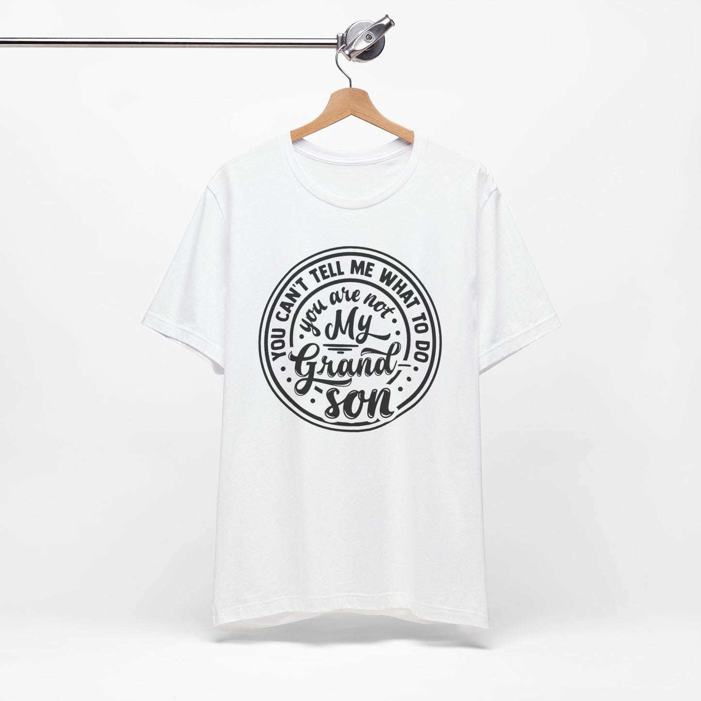 My Grandson Says, Unisex Jersey Tee, Funny Grandson Shirt, Gift for Grandpa, Family Reunion Tee, Kids' Humor Tee, Birthday Gift