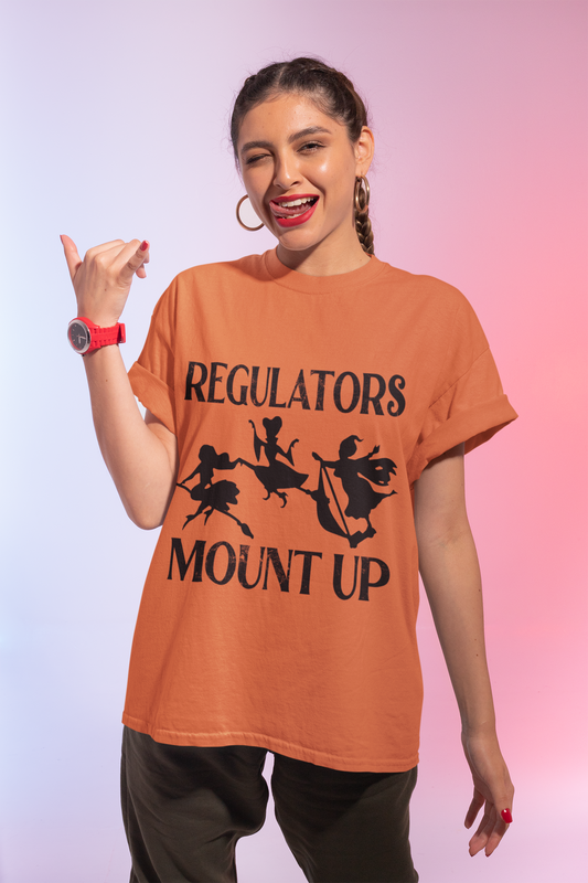 Regulators Mount Up Cotton Tee, Retro Graphic Shirt, Casual Unisex Tee, Fun Gift for Friends, Music and Arts Enthusiasts