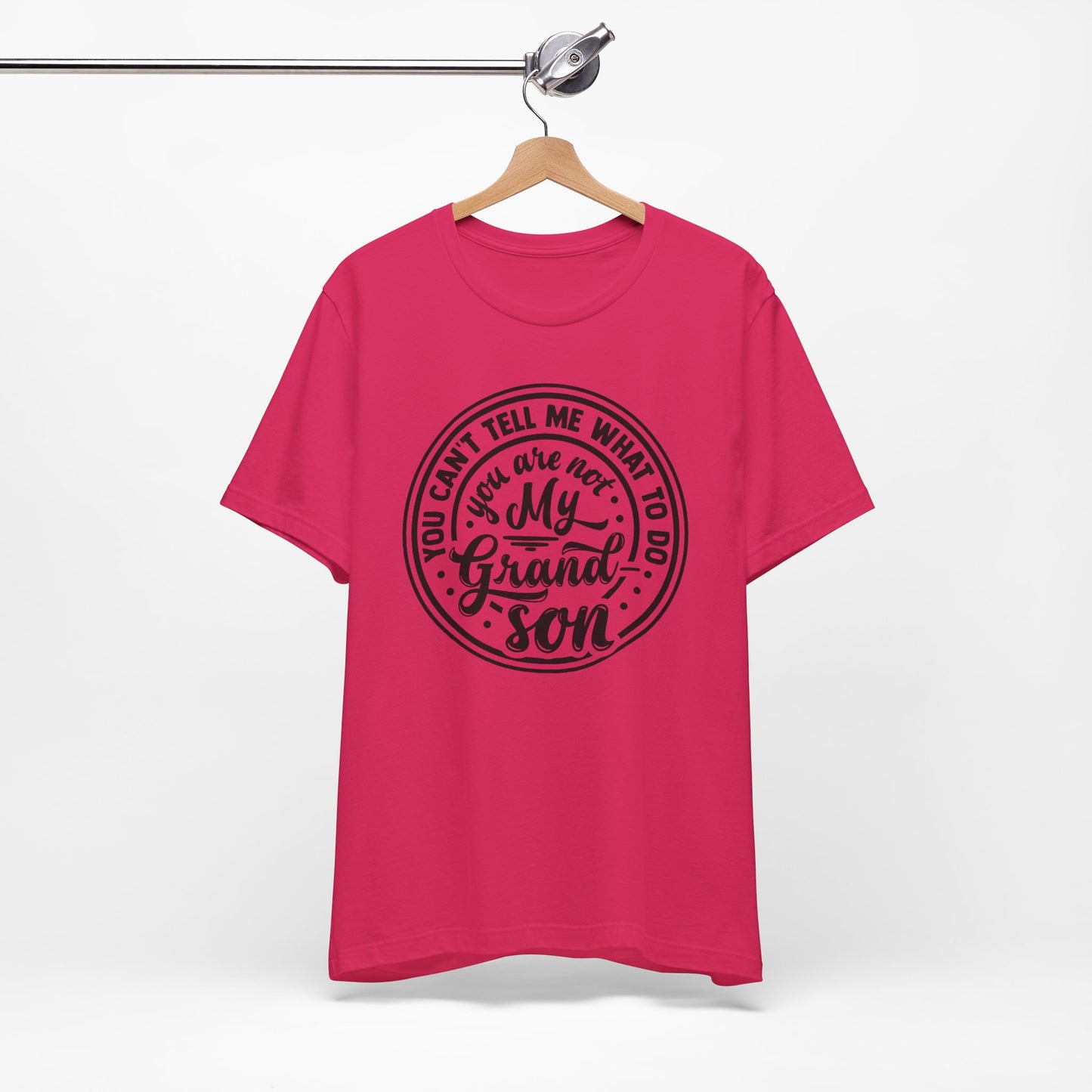 My Grandson Says, Unisex Jersey Tee, Funny Grandson Shirt, Gift for Grandpa, Family Reunion Tee, Kids' Humor Tee, Birthday Gift