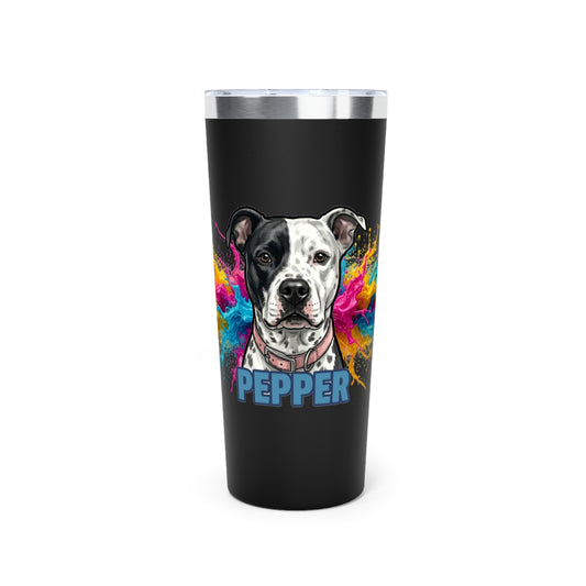 Personalized Dog Tumbler — 'Pepper' Copper Vacuum Insulated 22oz