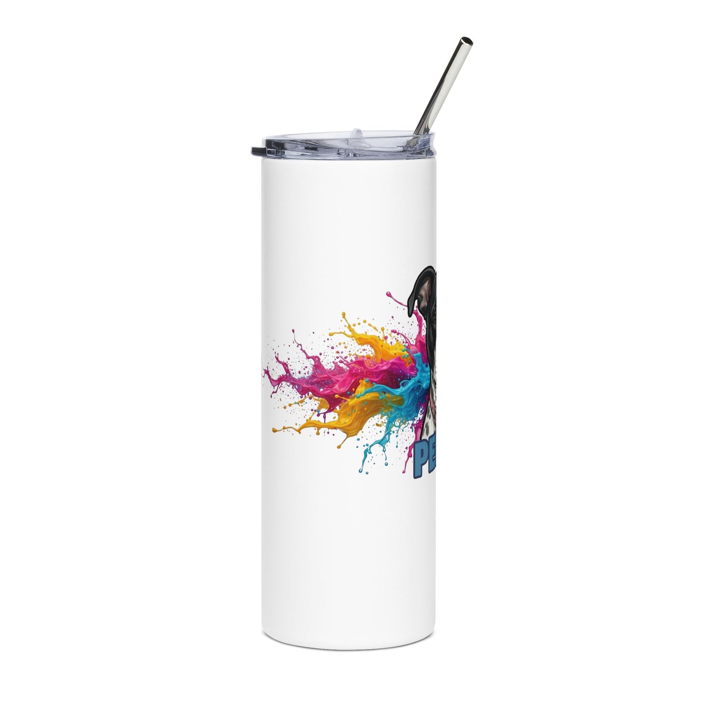 Pit Bull Pet Tumbler – Personalized "Pepper" Stainless Steel 20oz Travel Cup